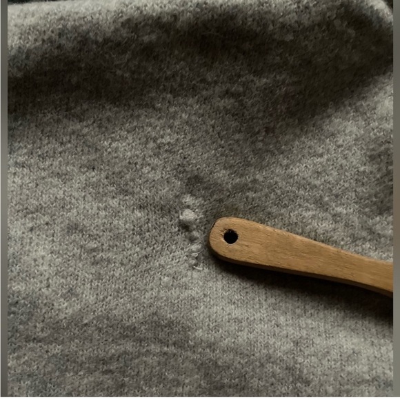 Free People] Grey Rib Fold-over Turtle neck Boucher Oversize Sweater - Picture 14 of 14